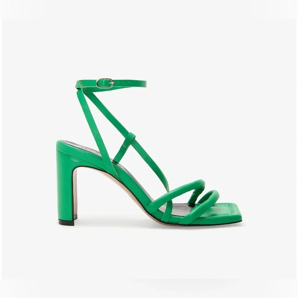 💚NWOT Marcella NYC - 3” Valerie Sandals - Spring Green - Size 6 - Picture 5 of 14